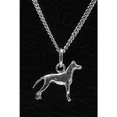 MOOYE ® - Collectie Zilveren Black and tan terrier ketting hanger - klein