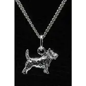 MOOYE ® - Collectie Zilveren Cairn terrier ketting hanger - klein