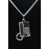 MOOYE ® - Collectie Zilveren Telefoontoestel ketting hanger