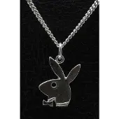 MOOYE ® - Collectie Zilveren Playboy Konijn ketting hanger