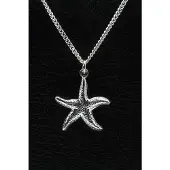 MOOYE ® - Collectie Zilveren Zeester ketting hanger - groot