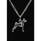 MOOYE ® - Collectie Zilveren Basenji ketting hanger - klein