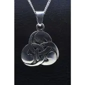 MOOYE ® - Collectie Zilveren Keltische knoop triangel ketting hanger