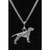 MOOYE ® - Collectie Zilveren Poedelpointer met staart ketting hanger - klein
