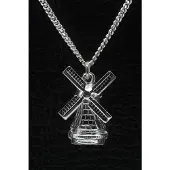 MOOYE ® - Collectie Zilveren Stellingmolen ketting hanger - rond