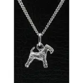 MOOYE ® - Collectie Zilveren Lakeland terrier ketting hanger - klein