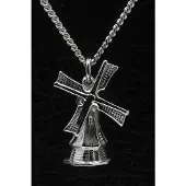 MOOYE ® - Collectie Zilveren Stellingmolen ketting hanger - achtkant klein