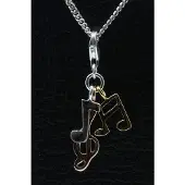 MOOYE ® - Collectie Zilveren Muzieknoten en muzieksleutel tricolour hanger n bedel