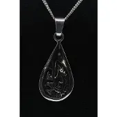MOOYE ® - Collectie Zilveren Indiaan Adelaar druppel hopi style ketting hanger