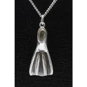 MOOYE ® - Collectie Zilveren Zwemvlies groot ketting hanger