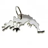 MOOYE ® - Collectie Zilveren Landkaart Griekenland ketting hanger