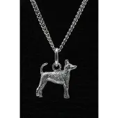 MOOYE ® - Collectie Zilveren Podenco portugues ketting hanger - klein