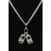 MOOYE ® - Collectie Zilveren Babyschoen ketting hanger - dubbel