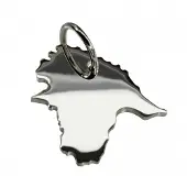 MOOYE ® - Collectie Zilveren Landkaart Estland ketting hanger