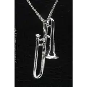 MOOYE ® - Collectie Zilveren Trombone groot ketting hanger