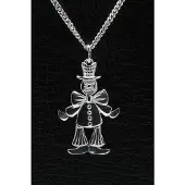 MOOYE ® - Collectie Zilveren Clown ketting hanger - bewegend