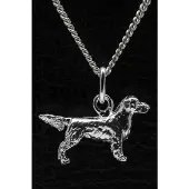 MOOYE ® - Collectie Zilveren Golden retriever ketting hanger - klein
