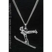 MOOYE ® - Collectie Zilveren Schansspringer ketting hanger