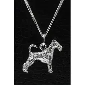 MOOYE ® - Collectie Zilveren Irish terrier met staart ketting hanger - groot