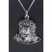MOOYE ® - Collectie Zilveren Jezus met doornenkroon ketting hanger