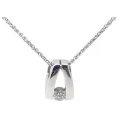 Christian Wit gouden chaton hanger met diamant
