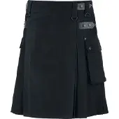 Black premium by emp - Gothic Midirok - Kilt - S tot 3XL - voor Mannen - zwart - Maat S