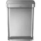 Simplehuman Rectangular Liner Pocket 55 Liter Rvs