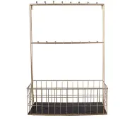 Present Time keukenrek Grid 63 x 45 cm staal/hout goud/zwart
