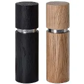 AdHoc Peper- en zoutmolen Texture Groot Zwart bruin (2-delig)