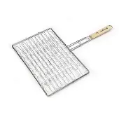 Barbecook - BBQ klemrooster - Barebecue Rooster rechthoek - Elastische BBQ grill - L410 x D290 x H20 mm (Grillopperv.) - Staal - Chroom - Met handvat