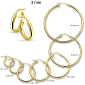 Trendjuwelier huiscollectie 4013187 Gouden oorringen 3 mm rond