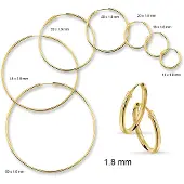 Trendjuwelier huiscollectie 4001283 Gouden oorringen 1.8 mm