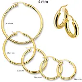 Trendjuwelier huiscollectie 4013194 Gouden oorringen 4 mm rond