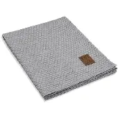 Knit Factory Juul Plaid - Licht Grijs/Beige - 160x130 cm