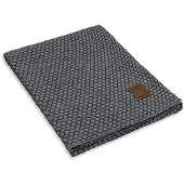 Knit Factory Juul Plaid - Antraciet/Licht Grijs - 160x130 cm