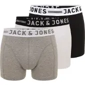 Jack & Jones Boxershorts 'Sense' grijs gemêleerd / zwart / wit