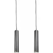 QAZQA Tuba small - Hanglamp - 2 lichts - Ø 55 mm - zwart