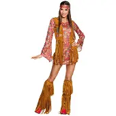 Boland Hippie peace kostuum voor vrouwen - Verkleedkleding - Carnavalskleding