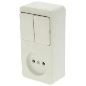 Berker Opbouw Combinatie - Serieschakelaar en Stopcontact - Crème