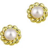 The Jewelry Collection Oorknoppen Parel - Geelgoud (14 Krt.)