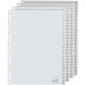 Kangaro 1 tot 100 Numerieke tabbladen A4 Grijs 100 tabs PP (Polypropeen) 23 Gaten G4100CM