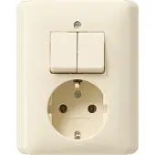 Gira Combinatie-Serie Wandcontactdoos Standaard 55 Creme Wit - 017501