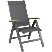 Kettler Altura verstelbare tuinstoel met teak armleggers -