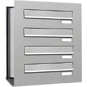 Brulo Inbouw brievenbus 4 adressen(1x4) inbouw