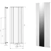 Boss & Wessing Designradiator Plieger Cavallino Retto Specchio 773 Watt Middenaansluiting 180x60,2 cm Black Graphite