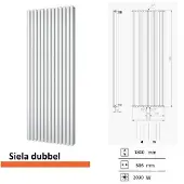 Plieger Siena designradiator verticaal dubbel 1800x606 mm 2030 W, zandsteen