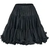 Banned Alternative - Rockabilly Midirok - Walkabout Petticoat - XS-S tot XL-XXL - voor Vrouwen - zwart - Maat XL-XXL