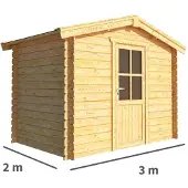 Warentuin Collection Blokhut, tuinhuisje Fenna-Lois 300 cm bij 200 cm diep zadeldak II