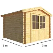 Warentuin Collection Blokhut, tuinhuisje Fenna-Aisha 300 cm bij 300 cm diep zadeldak