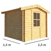 Warentuin Collection Blokhut, tuinhuisje Fenna-Nadine 250 cm bij 250 cm diep zadeldak